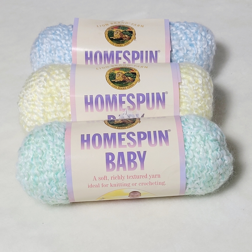 Lion Brand Homespun Baby Yarn 3 Skeins